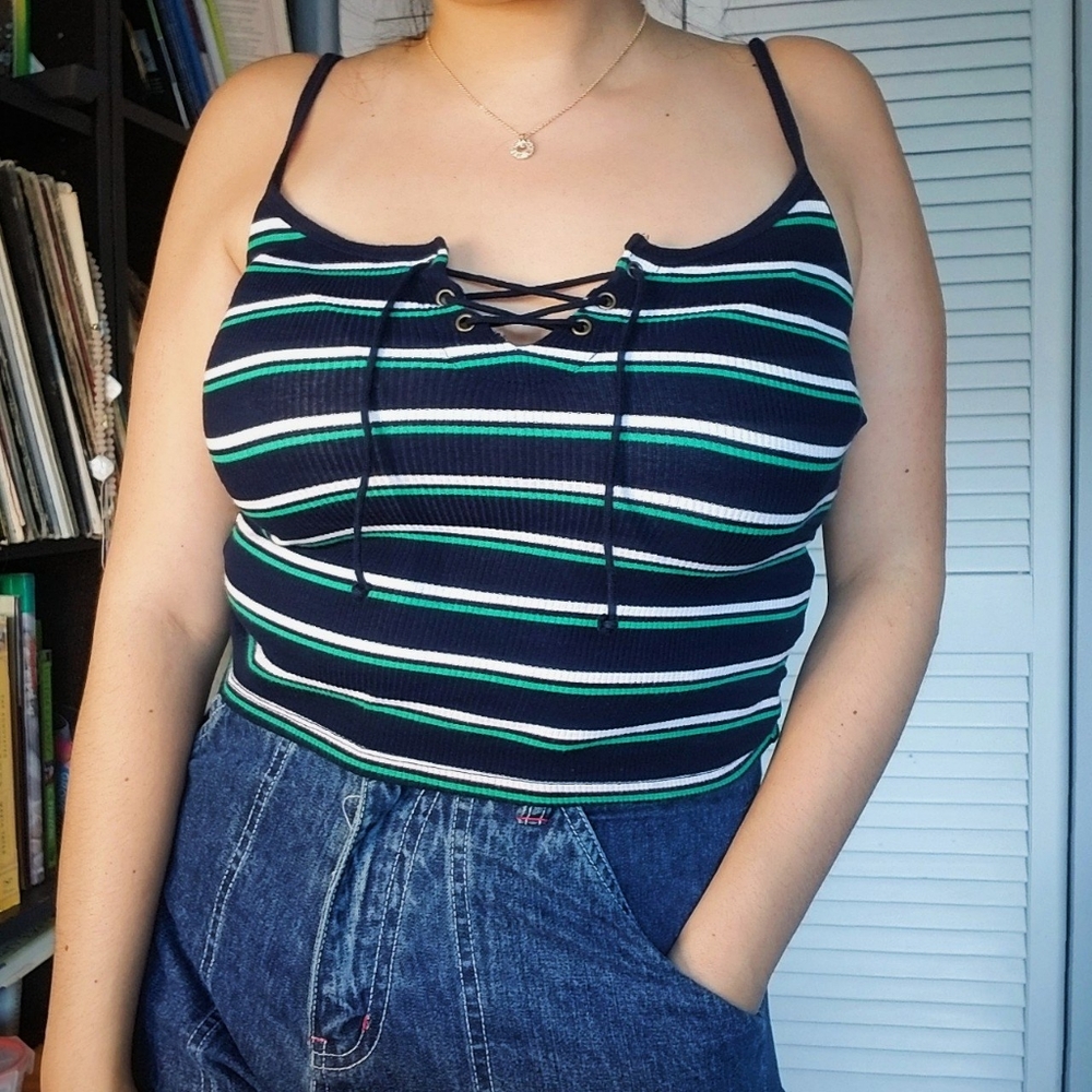Prince & Fox Blue, Green and White Small Cami Top